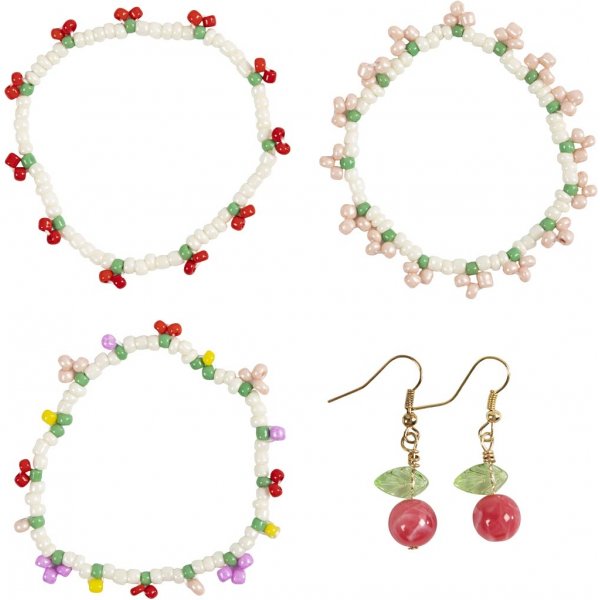 Mini DIY Kit Bijoux - Bracelet lastique et boucle d'oreille