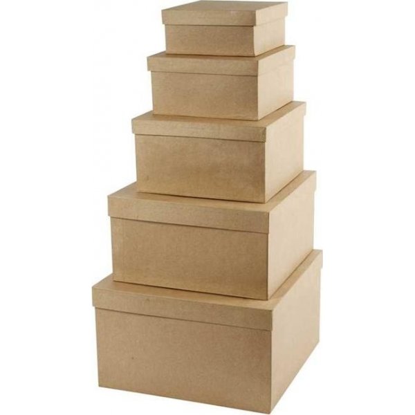 Botes  chapeaux carres - diffrentes tailles - 5 pcs