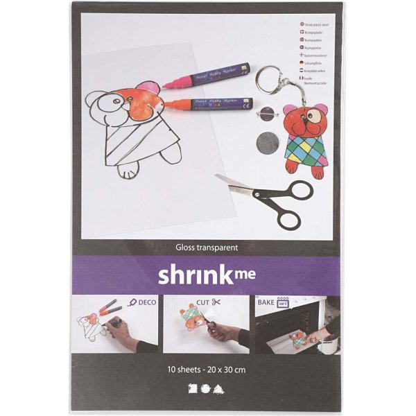 Feuilles plastiques rtractables - Transparent brillant - 10 feuilles