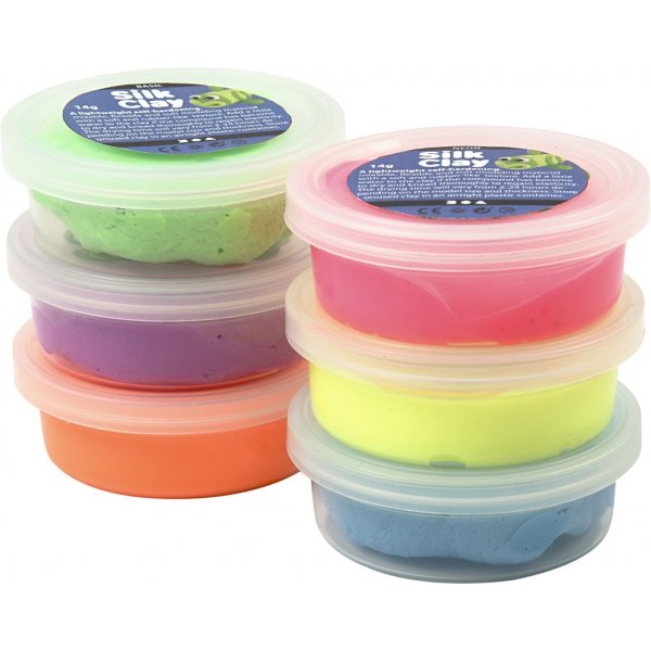 Silk Clay® - couleurs fluo - 6 x 14 g Silk Clay® - couleurs fluo - 6 x 14 g