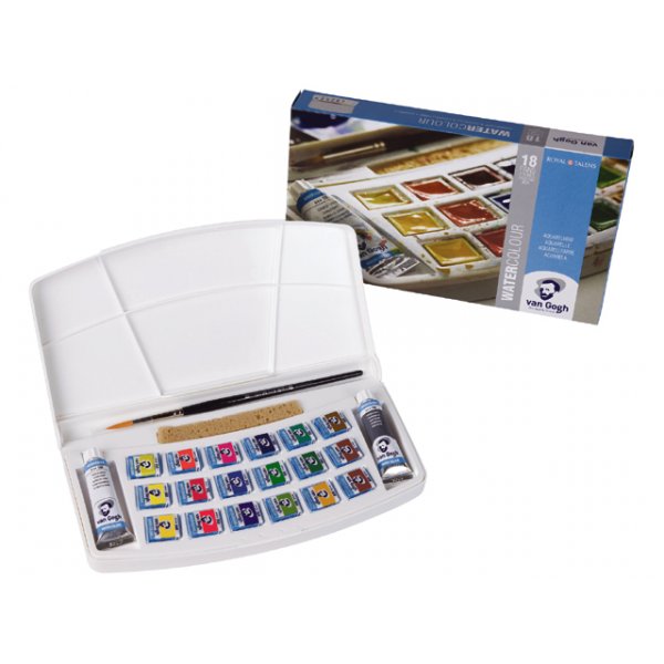 Coffret aquarelle Van Gogh (18+2 couleurs, ponge naturelle et pinceau)