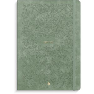 Carnet de notes Deluxe A5, couverture lisse verte forêt, liseré Carnet de notes Deluxe A5, couverture lisse verte forêt, liseré