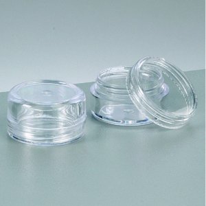 Récipient en plastique ø 3,0 cm x 1,7 cm - rond transparent, bouchon à vis Récipient en plastique ø 3,0 cm x 1,7 cm - rond transparent, bouchon à vis