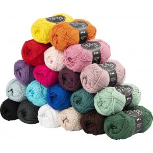 Fil de coton - couleurs mélangées - non. 8/4 - 20 boules 20 x 50 g Fil de coton - couleurs mélangées - non. 8/4 - 20 boules 20 x 50 g