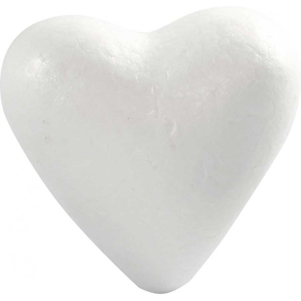 Coeurs en polystyrne - blanc - H11 cm - 25 pcs