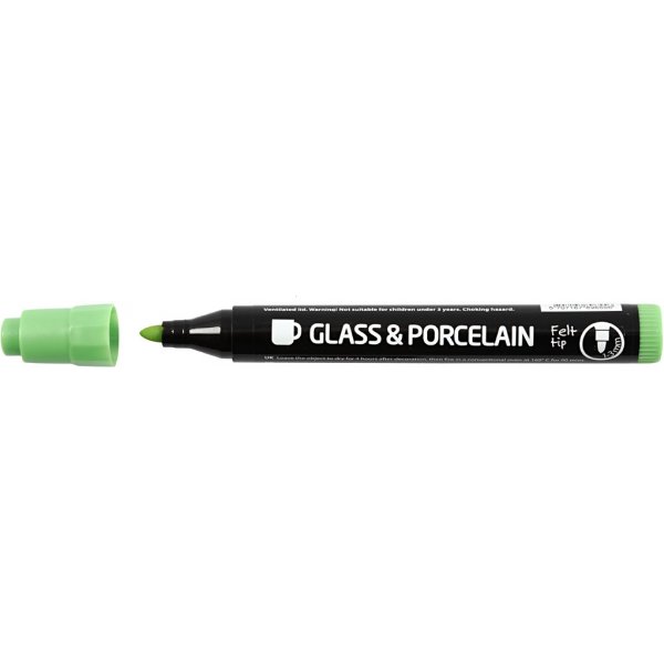 Feutres marqueurs pour verre et porcelaine - couleurs complmentaires - semi opaques - 6 pcs