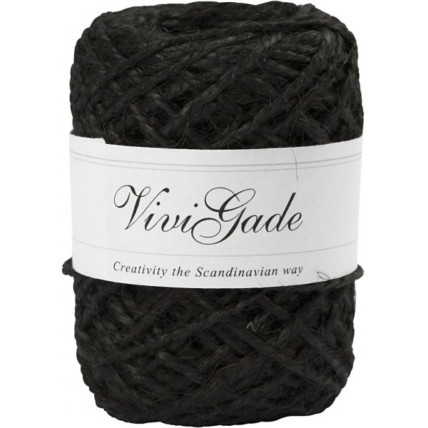 Chanvre naturel - noir - 30 m