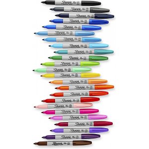 Ensemble de stylos fibre Sharpie - Marqueurs permanents Glam des années 80 - Paquet de 24 couleurs non triées Ensemble de stylos fibre Sharpie - Marqueurs permanents Glam des années 80 - Paquet de 24 couleurs non triées