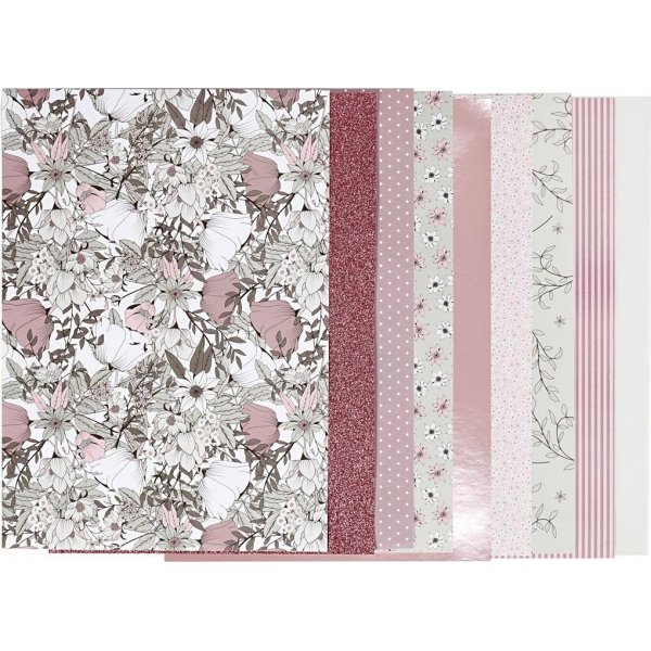 Papier design Vivi Gade en blocs - beige/rose - 24 feuilles