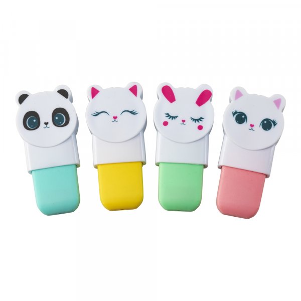 Pack de 4 surligneurs - Animaux mignons
