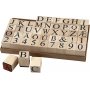 Timbres - lettres et chiffres - 20 x 20 mm - 45 pcs