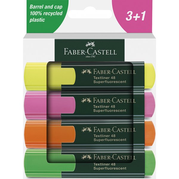Set surligneur - Faber-Castell - TL 48 - 4 stylos