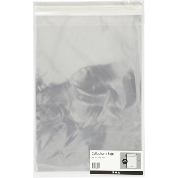 Sachets cellophane - 18 x 25,3 cm - 20 pcs Sachets cellophane - 18 x 25,3 cm - 20 pcs