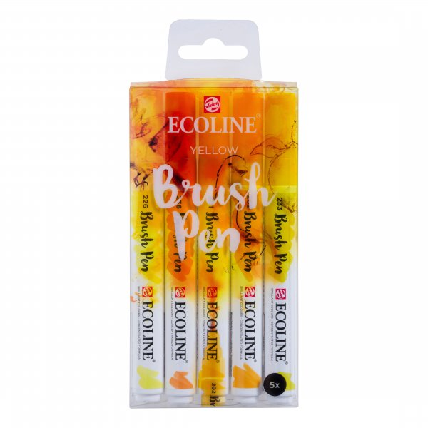 Ecoline Brush Pen, paquet de 5 - Jaune