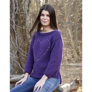Patron tricot - Pull épais femme (avec motif coeur) Patron tricot - Pull épais femme (avec motif coeur)