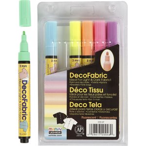 Stylos textile déco - 3 mm - couleurs fluo - 6 pcs Stylos textile déco - 3 mm - couleurs fluo - 6 pcs