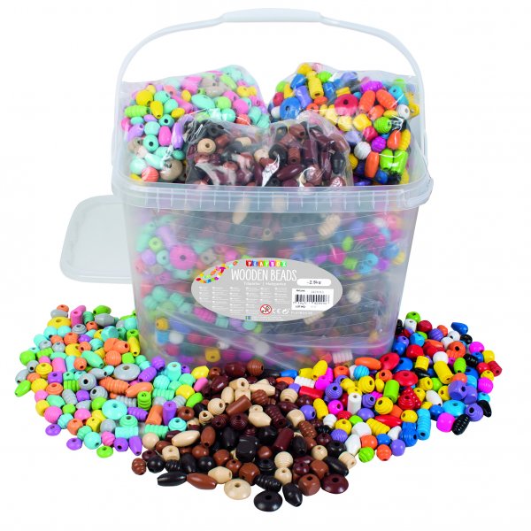 Perles en bois 2,5 kg Perles en bois 2,5 kg
