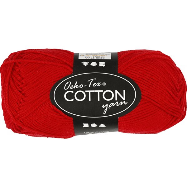 Fil de coton - rouge fonc - no. 8/4 - 50g