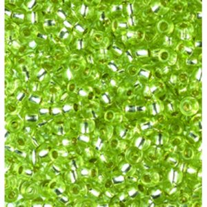 Rocailles doublées argent - vert clair Rocailles doublées argent - vert clair