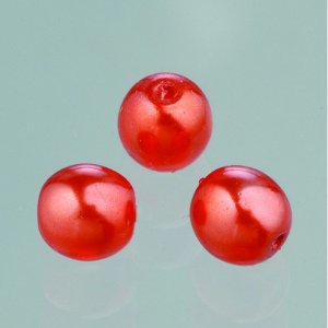 Perles de verre cire brillante 6 mm - couleur saumon 40 pcs. Perles de verre cire brillante 6 mm - couleur saumon 40 pcs.