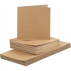 Cartes et enveloppes - naturel 16 x 16 cm - 50 sets Cartes et enveloppes - naturel 16 x 16 cm - 50 sets