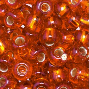 Perles de rocaille ø 5,5 mm - orange 17 g doublées argent Perles de rocaille ø 5,5 mm - orange 17 g doublées argent