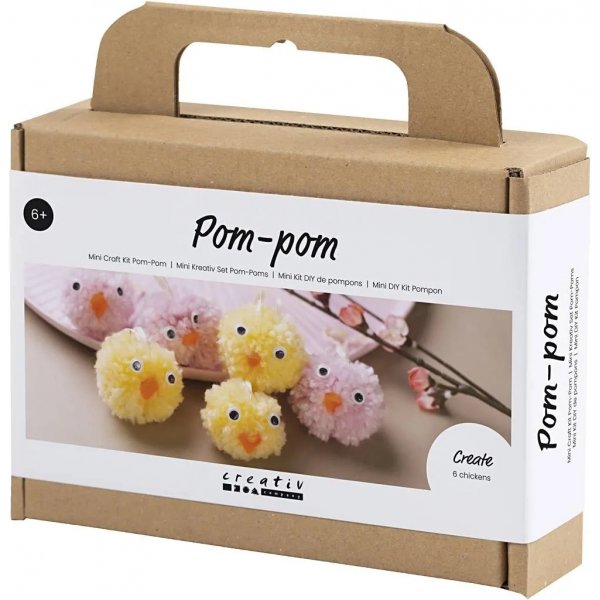 Mini Kit DIY Pompon, couleurs mlanges, Poules