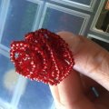 Image client Perles rocaille doubl�es argent � 2,6 mm - rouge fonc� 17 g