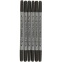 Marqueurs textiles - noirs - 6 pcs