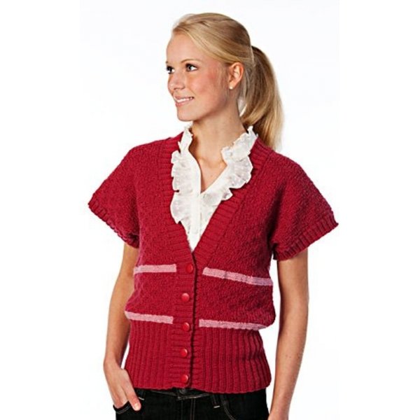 Patron tricot - Gilet manches courtes