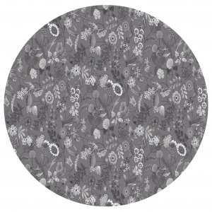 Toile cirée PVC Ronde Hilda Gris/Gris Toile cirée PVC Ronde Hilda Gris/Gris