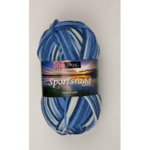 Fil Viking Chiffon de sport 50g - Multi Blanc/Bleu (525) SR Fil Viking Chiffon de sport 50g - Multi Blanc/Bleu (525) SR