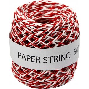 Ficelle en papier - rouge/blanc - 50 m Ficelle en papier - rouge/blanc - 50 m