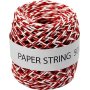 Ficelle en papier - rouge/blanc - 50 m