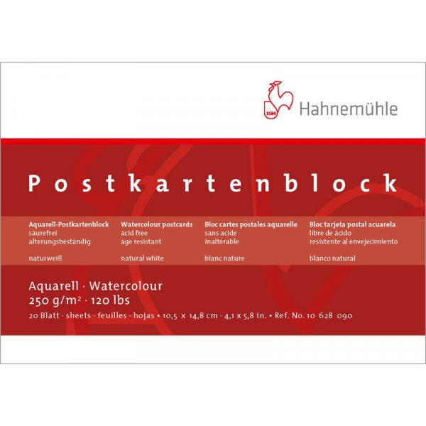 Bloc aquarelle Hahnemhle Postcard 250g Brut - 10,5x21,0cm