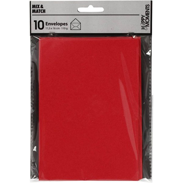 Enveloppe - rouge - 11,5 x 16 cm - 10 pcs