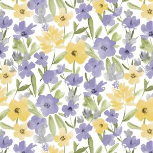 Toile cirée PVC Fleur - Lilas Toile cirée PVC Fleur - Lilas