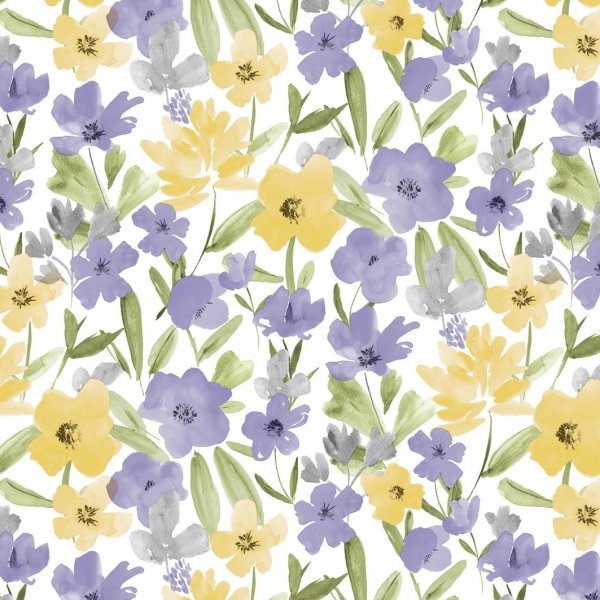 Toile cirée PVC Fleur - Lilas