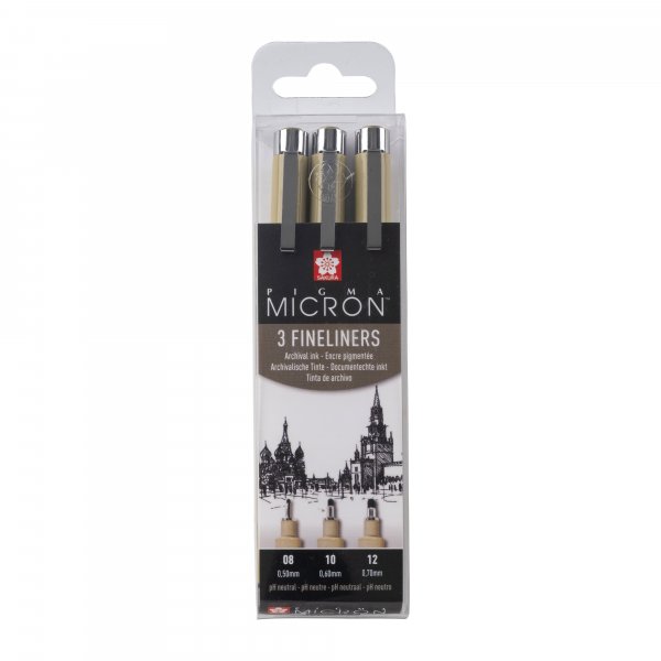 Coffret Fineliner Pigma Micron - 3 stylos (08, 10, 12)