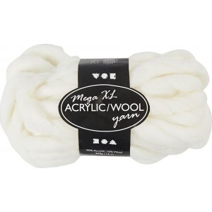 Fil Acrylique XL avec Laine - 300 g - Blanc Cassé Fil Acrylique XL avec Laine - 300 g - Blanc Cassé