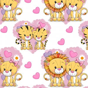 Tricot à motifs 150 cm - Lion et tigre Tricot à motifs 150 cm - Lion et tigre
