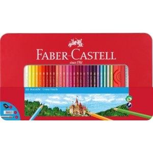 Crayons de couleur Château Hexagonal Étui en métal - 60 couleurs Crayons de couleur Château Hexagonal Étui en métal - 60 couleurs