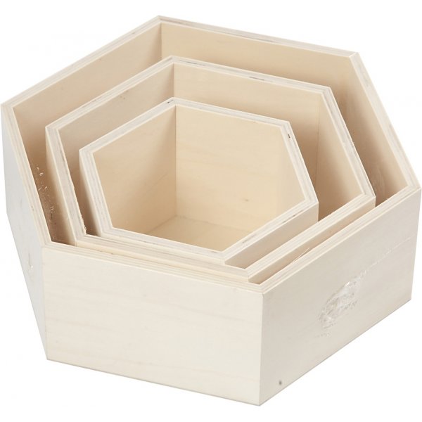 Botes de rangement - hexagonales - 3 pcs