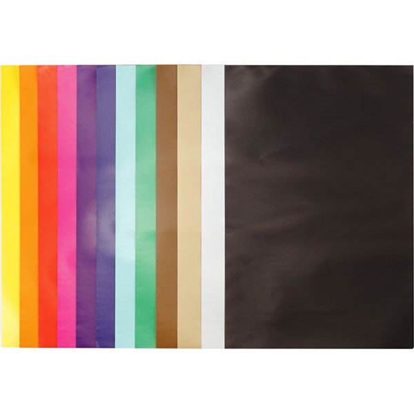 Papier glac - couleurs mlanges - 50 feuilles