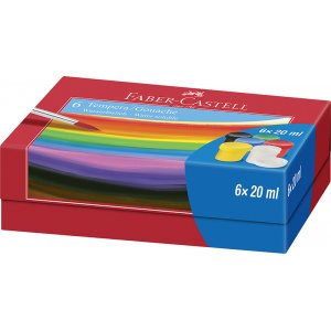 Set de couleurs - Faber-Castell - Couleur Tempera/Gouache - 6 pots de 20 ml Set de couleurs - Faber-Castell - Couleur Tempera/Gouache - 6 pots de 20 ml