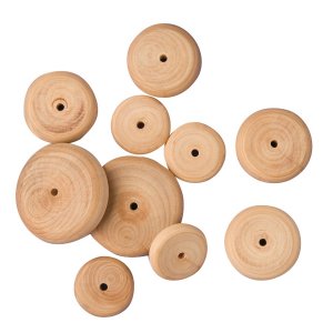 Roues en bois 50 pcs - Plusieurs tailles ! Roues en bois 50 pcs - Plusieurs tailles !