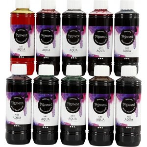 Peinture aquarelle liquide - couleurs mélangées - 10 x 250 ml Peinture aquarelle liquide - couleurs mélangées - 10 x 250 ml