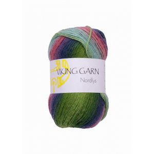 Fil Viking Nordlys 100g - Vert/bleu/rose (935) Fil Viking Nordlys 100g - Vert/bleu/rose (935)