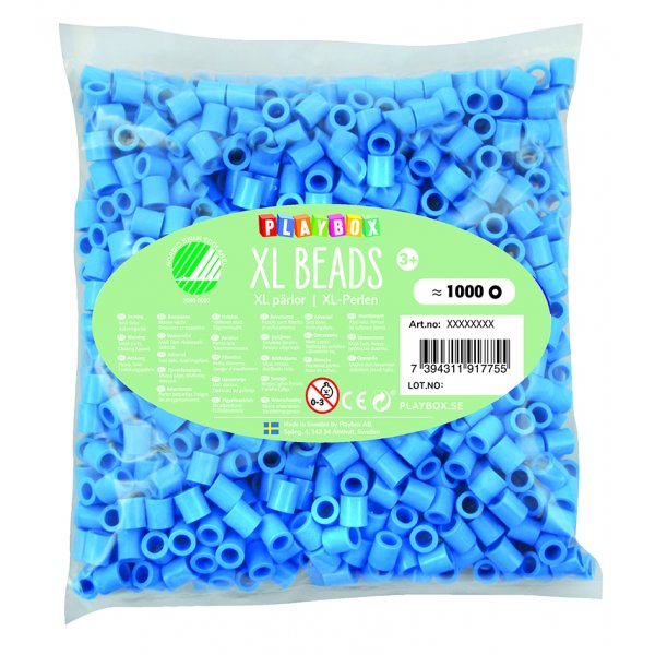 Perles tube XL 1000 pcs bleu