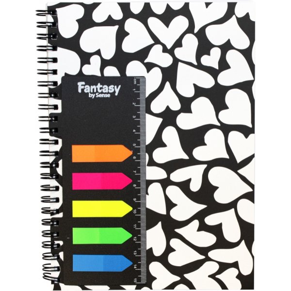 Carnet  spirale A5 Coeurs M Notes Fsc